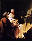 Two Old Men Disputing by Rembrandt